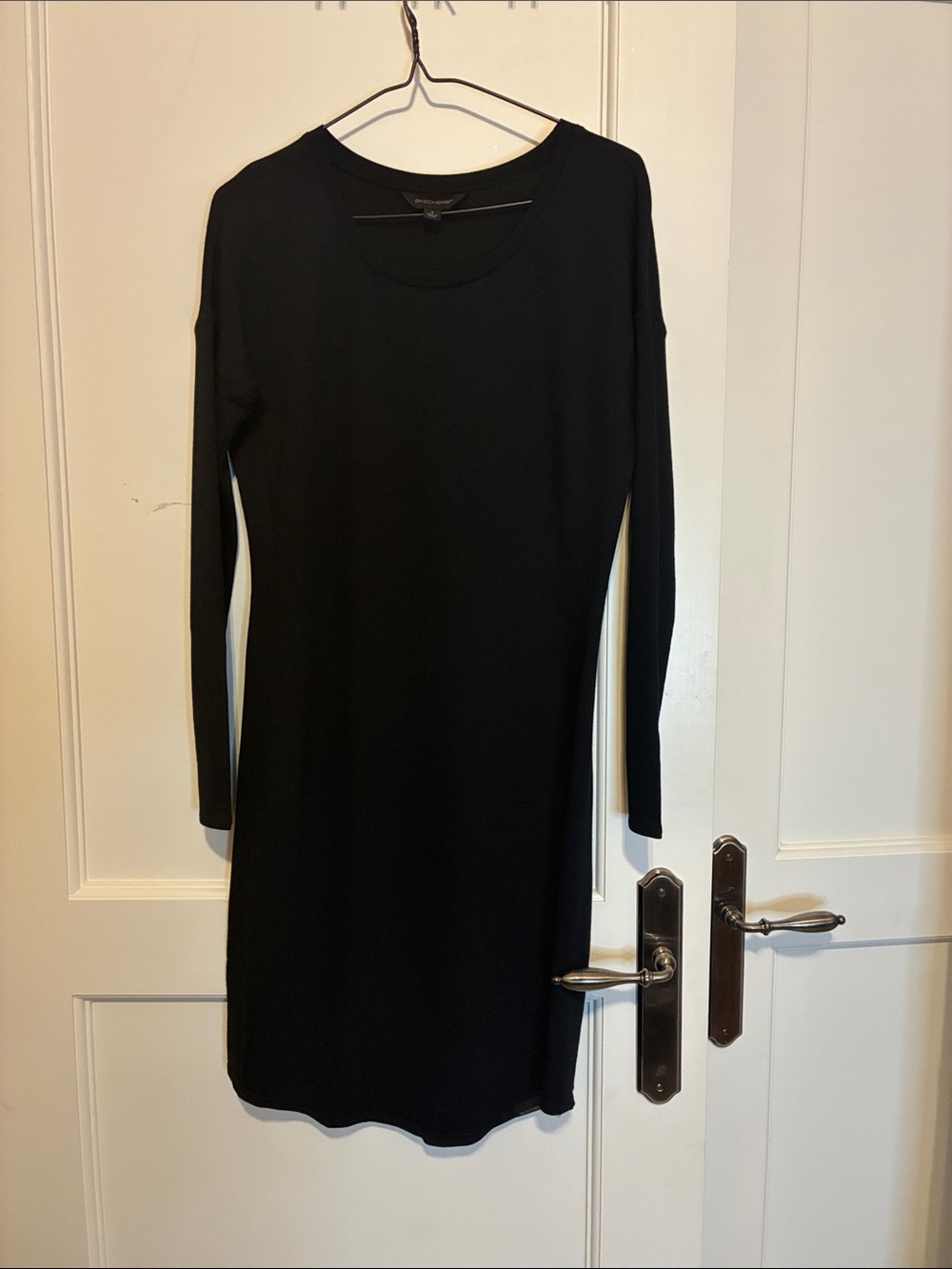 Skechers Black "Destress" Scoop Neck Long Sleeve Jersey Knit Dress 👵MT